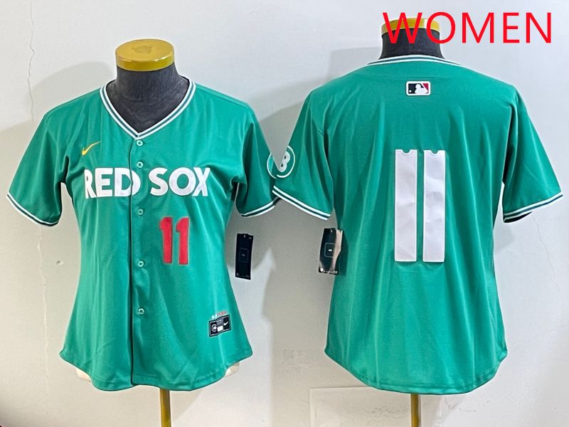 Women Boston Red Sox #11 No Name Green Joint Name Nike 2025 MLB Jersey style 3->women mlb jersey->Women Jersey